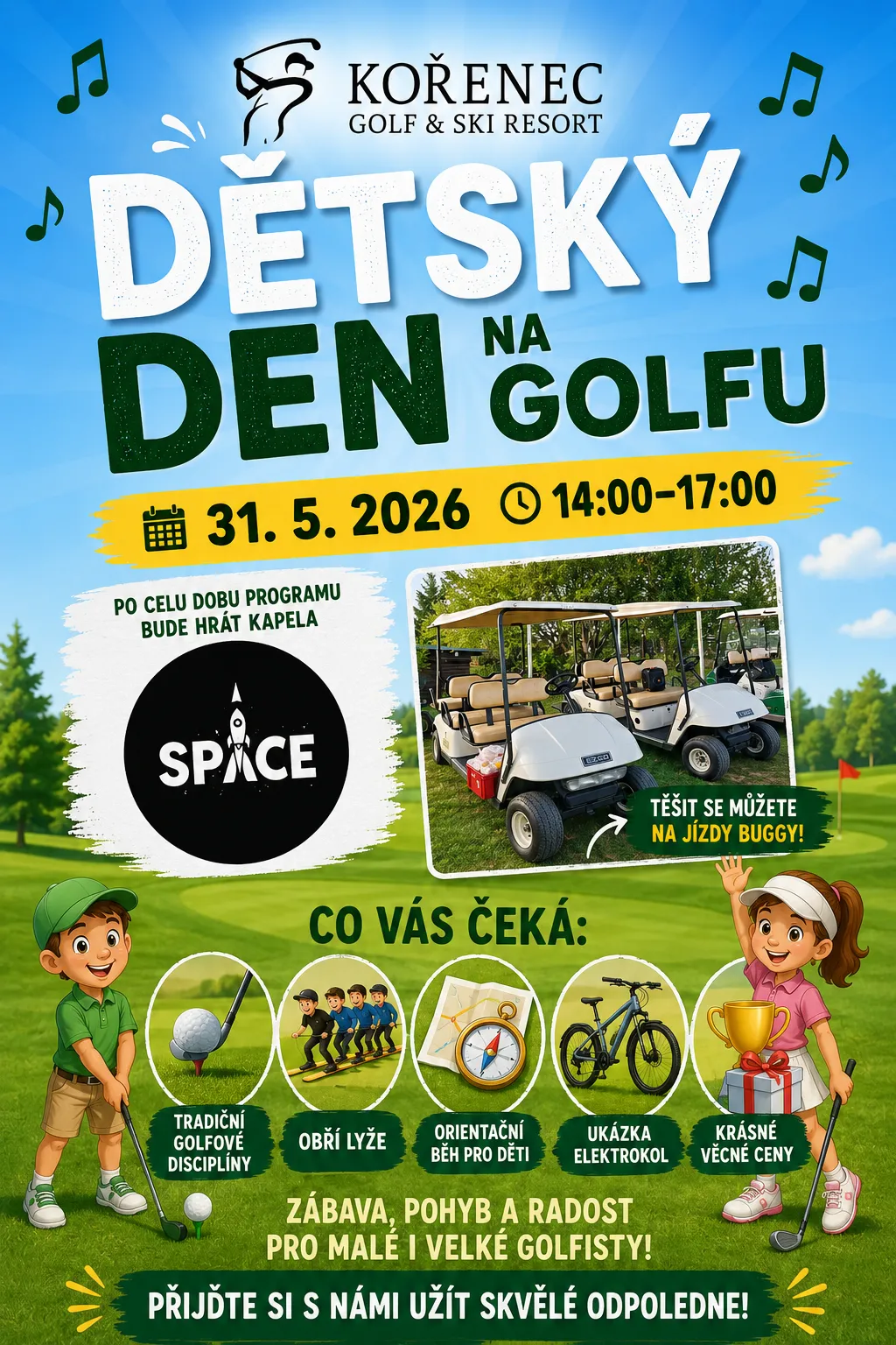 Dětský den na golfu 31.5. 14.00-17.00 🎉